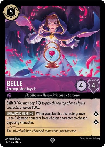 🔥 2025 DISNEY LORCANA EN9-FABLED ENCHANTED BELLE - ACCOMPLISHED
