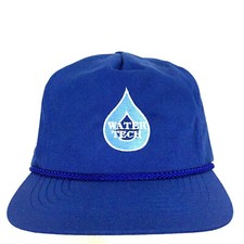 Vtg 80s Water Tech Cap Spell Out Script Logo Rope Trucker Baseball Retro Dad Hat