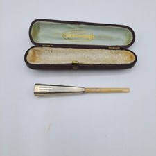 Antike Zigarettenspitze  Silber 925  um 1900 ohne Mundst&uuml;ck im Etui Leder Ostp.