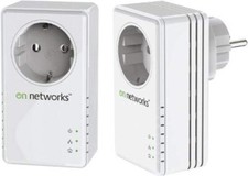 2 Adattatori di Rete con Presa Elettrica Extra Powerline 200 Plus On Networks