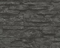 A.S. CréAtion Vliestapete Wood&Stone 7071-23 Steinoptik Schwarz Grau 3D Stylisc