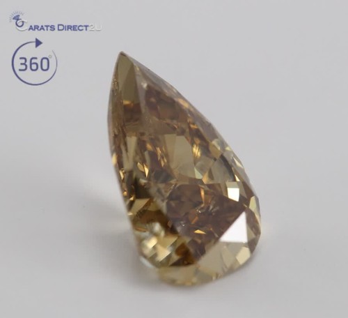 Pear Diamond Ring 14k White Gold 1.64 Ct (natural Orange Brown I1 Clarity) - Video 1 of 1