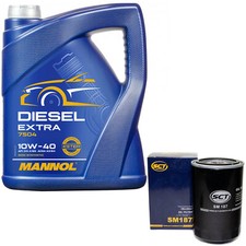 Motoröl Set 10W40 5 Liter + Ölfilter für Peugeot 505 J5 Bus Pritsche Kasten 2.5