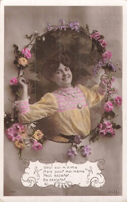 CP EL QUI M'AIME ... FEMME ROSES - 96431