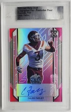 2021 Leaf Metal Draft Prismatic Pink PP Proof Caleb Farley Autograph RC 1/1 Auto