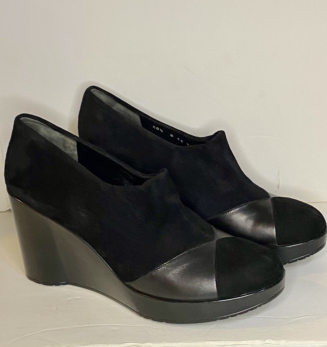 Black Suede Robert Clergerie Wedges Vintage Robert Clergerie Black