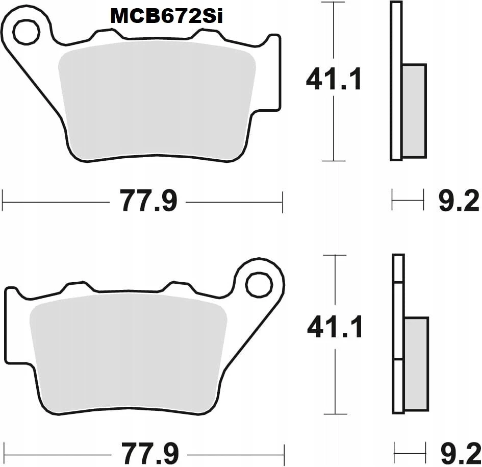 Plaquettes de frein arrière MCB672SI TRW Aprilia Dorsoduro 750 900 1200 Capon... - Photo 2/3