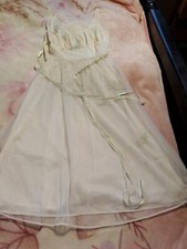 Vintage Small Ladies Chiffon Nylon Gown Slip Appliqued