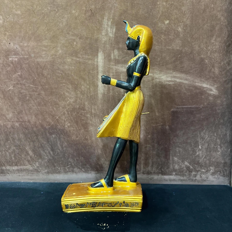 Large Ancient Egyptian statue Guardian Qah, handcrafted heavy black solid stone - Image 4 of 4