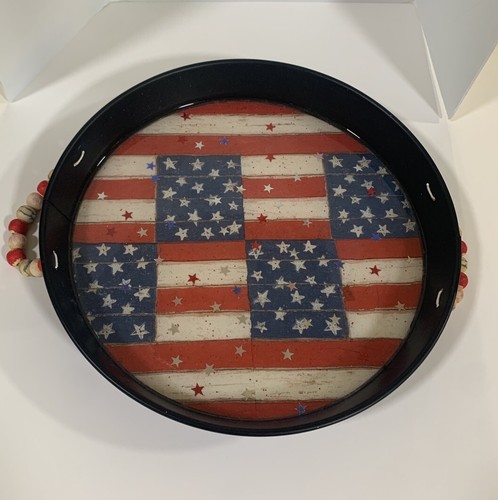 USA Stars & Stripes Serving Tray -4th Of July - Metal & Resin - Picture 2 of 9
