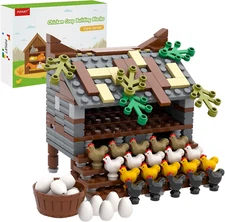 Farm Animal Chicken Coop Building Blocks Set, MOC Building Set Toy for Kids, Gir