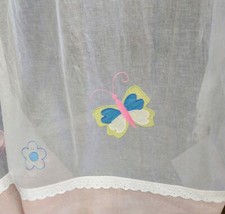 ONE Pottery Barn Kids Voile Sheer Panel Tab Curtain 52 X 83 Butterflies Lace V1