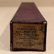 Antique Themodist Metrostyle Music Player Piano Roll 82712 La Golondrina Vintage