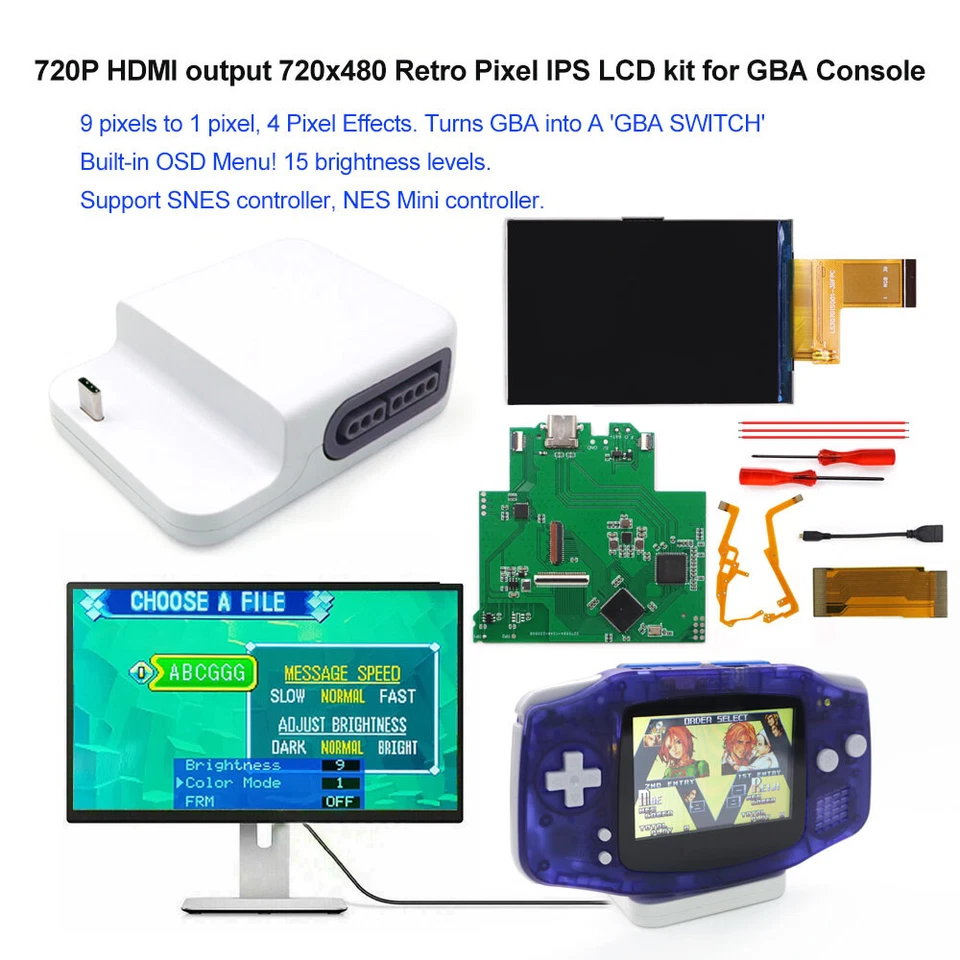 GBA 720x480 Pixel IPS LCD HDMI-Compatible Dock Station Turns GBA Into a Switch - Image 4 of 4