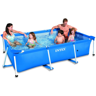 INTEX Family Swimming Pool Frame Rechteck 220x150x60cm Schwimmbecken