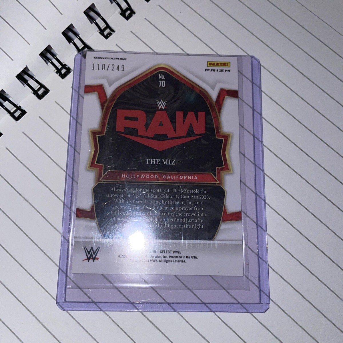 The Miz 2023 Panini Select #70 Concourse Light Blue Prizm 110/249