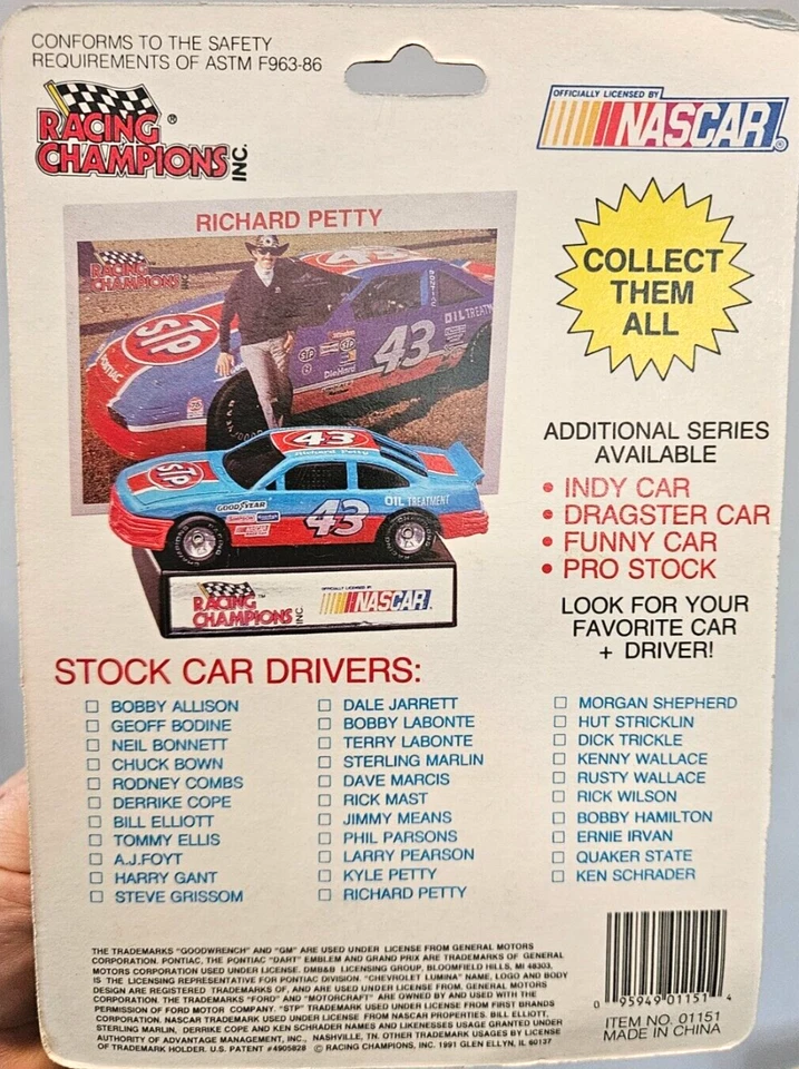 Racing Champions 1991 Terry Labonte Stock Car nuevo paquete coleccionistas soporte para tarjetas Foto 3 de 3