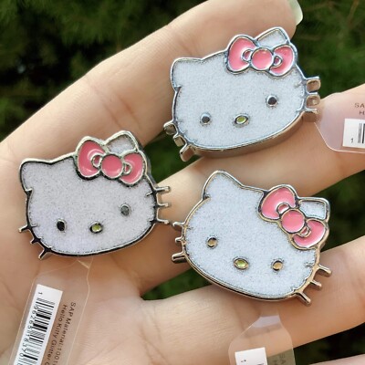 1 Stück Hello Kitty Glitzer Katze Jibbitz Crocs Schuhe Original Figuren