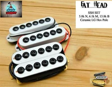 G.M. Fat Head HSS SET (Neck, Middle(RWRP)bridge humbucker) INVADER STYLE White