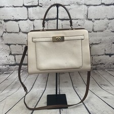 Coach Lane Top Handle Crossbody Bag Chalk Pebbled Leather C8210 Purse