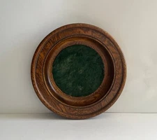 Antique Victorian or Edwardian Large Turned Solid Oak Church Collection Plate