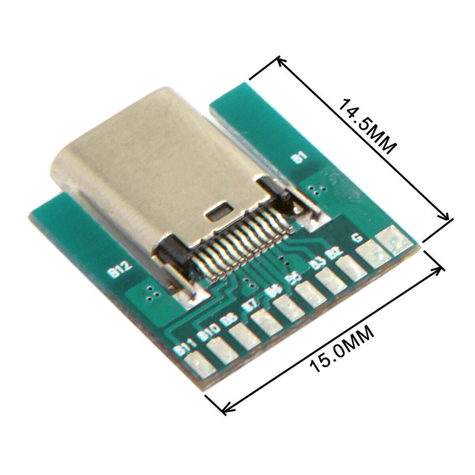CY 1 Set 24pin USB 3.1 Type C Male Female Plug Socket Connector SMT with PCB - Image 2 of 4
