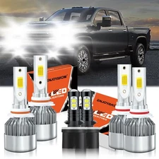 For Chevy Silverado 1500 1999-2002 LED Headlight Bulbs Hi/Low + Fog Light Kit