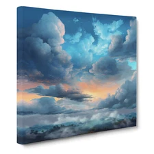 Cloudy Sky Digital Art No.4 Canvas Wall Art Print Framed Picture Home Decor