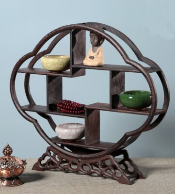 Small Rounded Curios 32x28x5.8 CM Curios Wood Round Stand/shelf Snuffers Netsuke | eBay ...