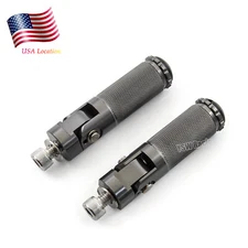 CNC Gray Universal Motorcycle Folding Footrest Footpeg Foot Rest Peg Pedal M8 US