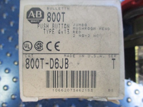 ALLEN BRADLEY JUMBO RED MUSHROOM HEAD SER T 800T-D6JB - Picture 6 of 6
