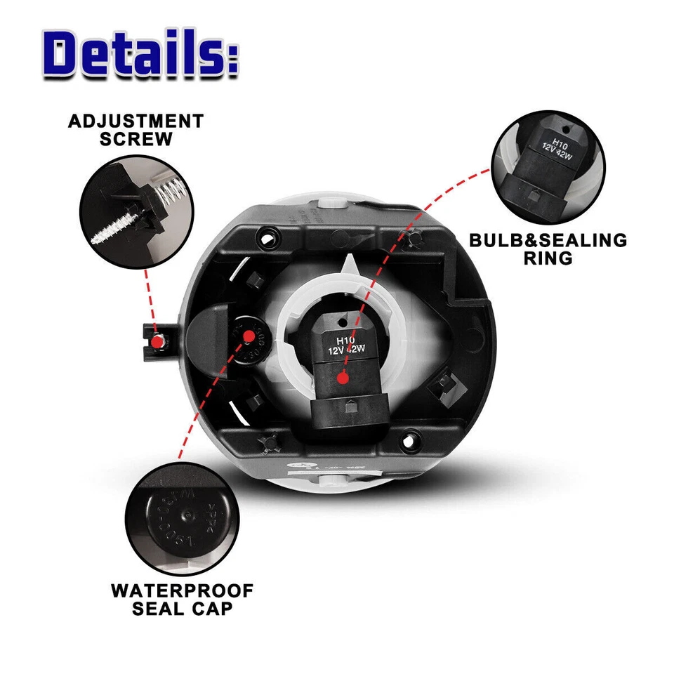 Luces antiniebla para Chrysler Aspen 2007-2009/2006-2010 Jeep Commander lámpara de lente de humo Foto 4 de 4