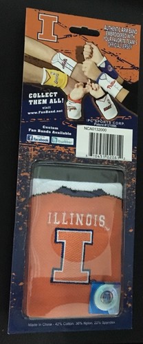 Illinois Collegiate Fan WRIST Band Illinois Fighting Illini - Picture 2 of 2