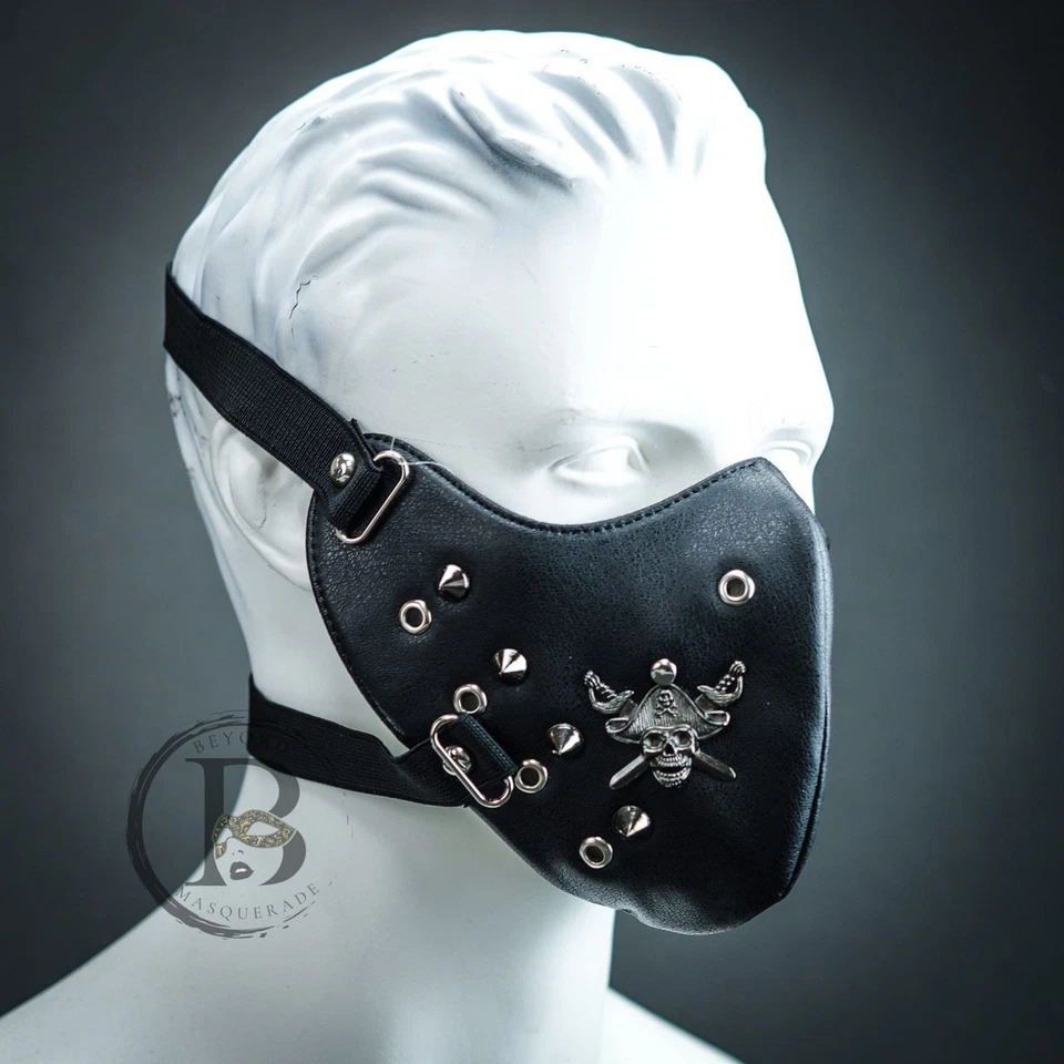 Hombres Motociclista Cuero Steampunk Mascarada Máscara Juegos con disfraces Disfraz Halloween Fiesta Máscara Foto 4 de 4