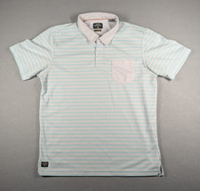 Quiksilver Shirt Mens XL White Pinstripe Polo Waterman Collection Performance