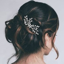 Crystal Bride Wedding Hair Comb Silver Rhinestone Bridal Hair Piece Hair Acce...