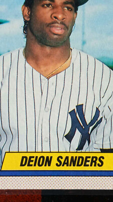 Rare 1990 TOPPS #61 DEION SANDERS NY YANKEES Multiple Error Card