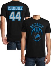 Detroit Football Black T-shirt, Malcolm Rodriguez, Jersey