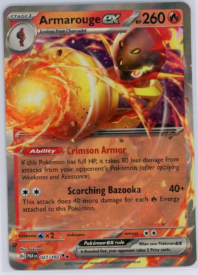 Pokemon TCG Armarouge ex 027/182 Sv04: Paradox Rift Double Rare | eBay