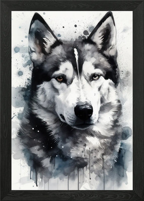 Siberian Husky Dog Beauty Framed Wall Art Poster Canvas Print Picture