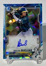 2021 Bowman Chrome Sapphire Brayan Buelvas 1st Auto /99 BSPA-BBU Athletics
