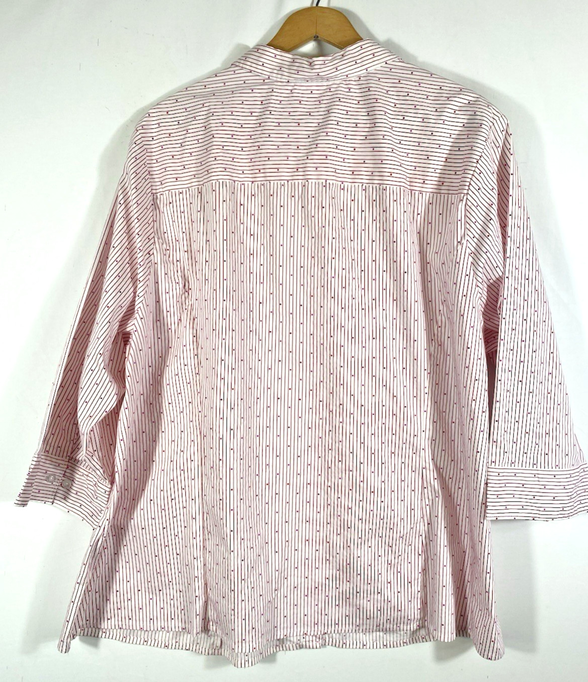 Basic Editions Blouse Top 3X Button Up White Red … - image 10