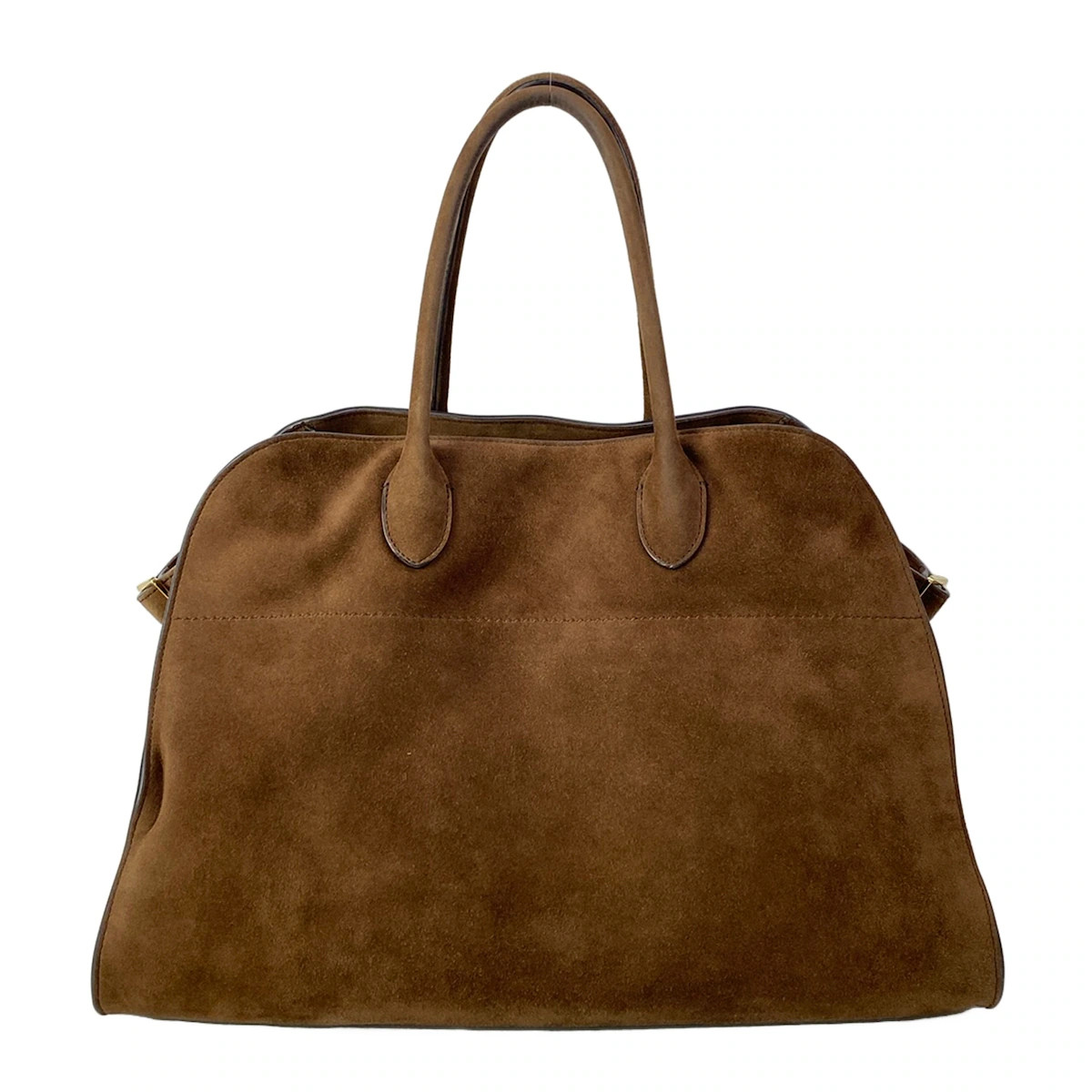 THE ROW Margaux 15 Dark Brown Suede Tote Bag