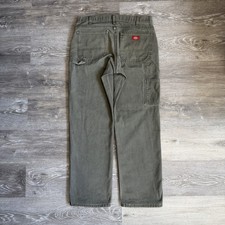 Vintage Dickies Carpenter Jeans Mens 33x32 Washed Green Canvas Work Pants