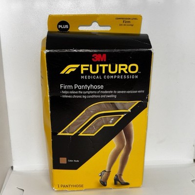 3M Futuro Compression Pantyhose Plus Size Firm Medical Grade Nude