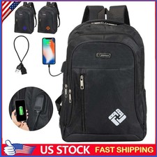 17" Oxford Anti-theft Laptop Backpack Travel Business Shool Book Bag w USB Port