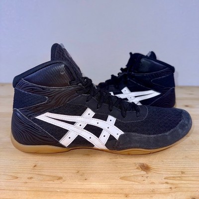 ASICS Matflex 6 Wrestling Shoes Men's 10.5 Black White Gum Sole Boxing Training