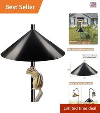 Squirrel Baffle Bird Feeder Pole Mount 19 Inch Diameter Weatherproof Rustproof