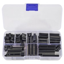 66PCS DIP IC Sockets Adaptor Solder Type Socket Kit 6 8 14 16 18 20 24 28 Pin DI