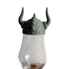 Whiskyglas Abdeckung Wikingerhelm Grau